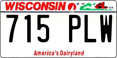 WI license plate 715PLW