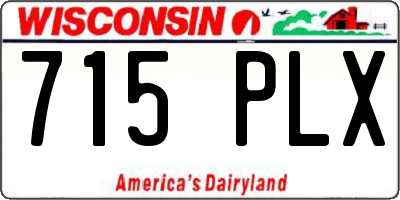 WI license plate 715PLX