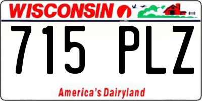 WI license plate 715PLZ