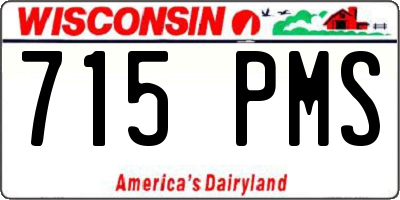 WI license plate 715PMS
