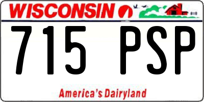WI license plate 715PSP