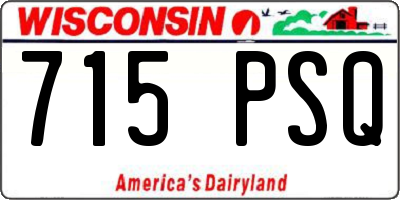 WI license plate 715PSQ