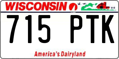 WI license plate 715PTK