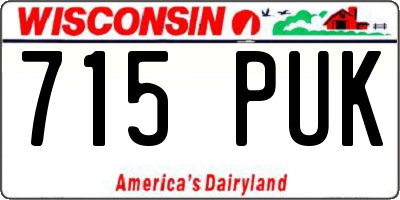 WI license plate 715PUK