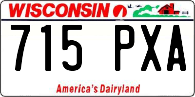 WI license plate 715PXA