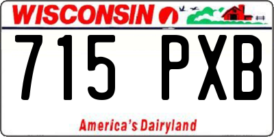 WI license plate 715PXB