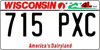 WI license plate 715PXC