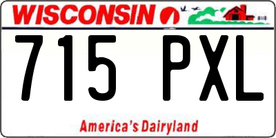 WI license plate 715PXL