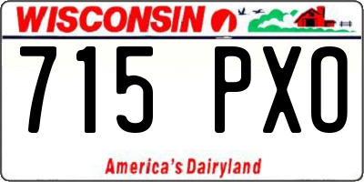 WI license plate 715PXO