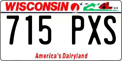 WI license plate 715PXS