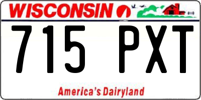 WI license plate 715PXT