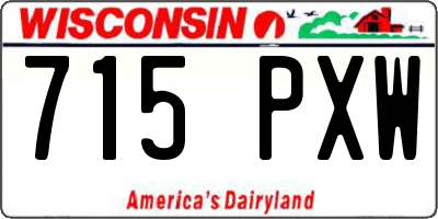 WI license plate 715PXW