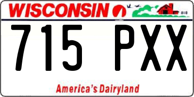 WI license plate 715PXX