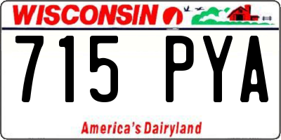 WI license plate 715PYA