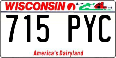 WI license plate 715PYC