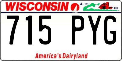 WI license plate 715PYG