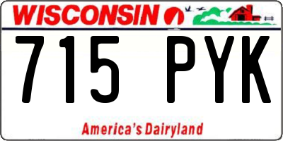 WI license plate 715PYK