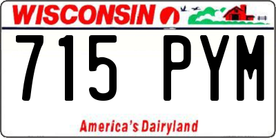 WI license plate 715PYM