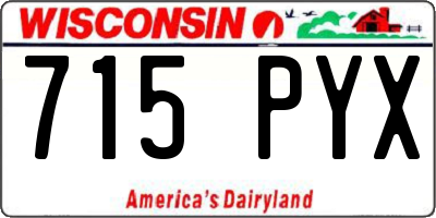WI license plate 715PYX
