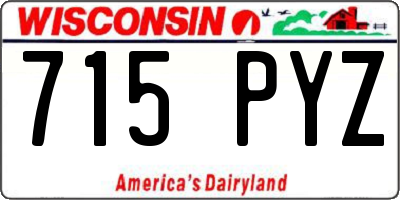 WI license plate 715PYZ