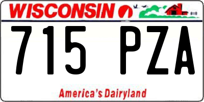 WI license plate 715PZA