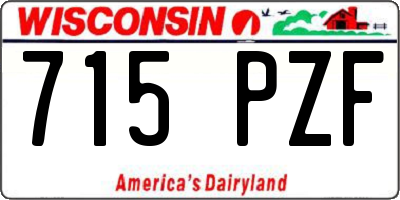WI license plate 715PZF