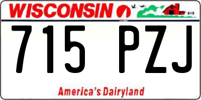 WI license plate 715PZJ