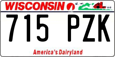 WI license plate 715PZK