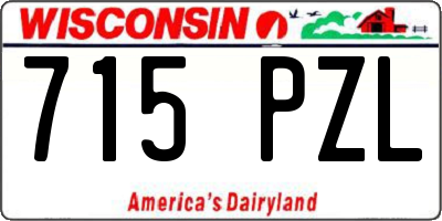 WI license plate 715PZL