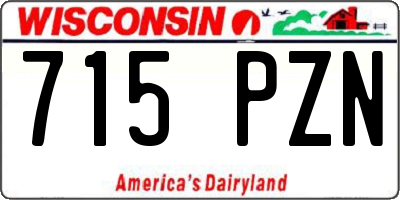 WI license plate 715PZN
