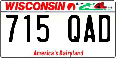 WI license plate 715QAD