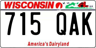WI license plate 715QAK