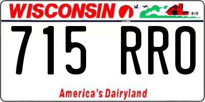 WI license plate 715RRO