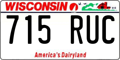 WI license plate 715RUC