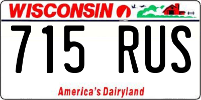 WI license plate 715RUS