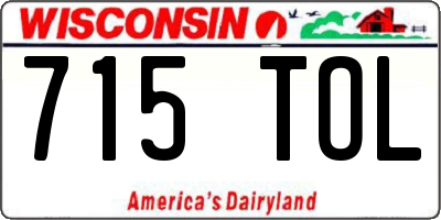 WI license plate 715TOL