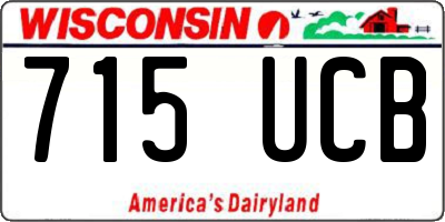 WI license plate 715UCB