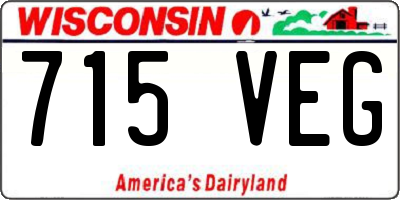 WI license plate 715VEG