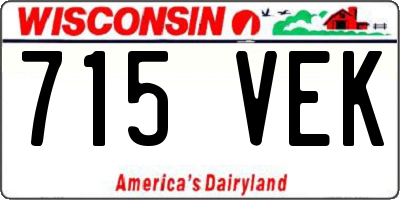 WI license plate 715VEK