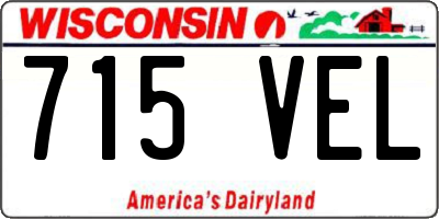 WI license plate 715VEL