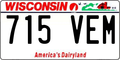 WI license plate 715VEM