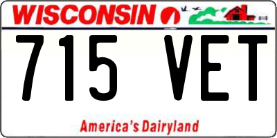 WI license plate 715VET