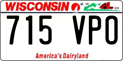 WI license plate 715VPO