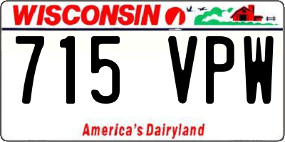 WI license plate 715VPW
