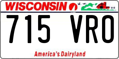 WI license plate 715VRO
