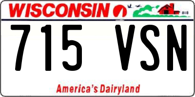 WI license plate 715VSN