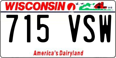 WI license plate 715VSW