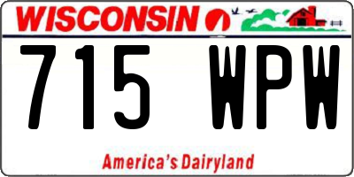 WI license plate 715WPW