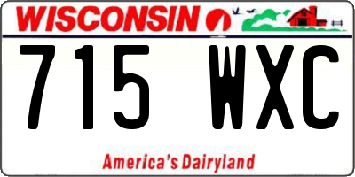 WI license plate 715WXC