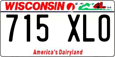 WI license plate 715XLO